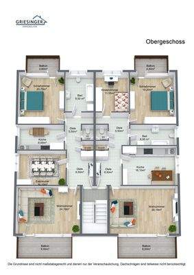 3D -Grundriss-Obergeschoss