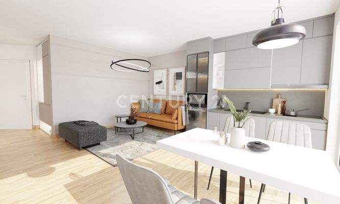 Wohn-, Ess- und Küchenbereich (visualisiert)