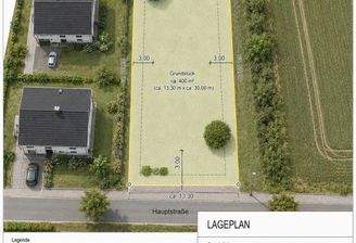 Lageplan des Bauplatzes