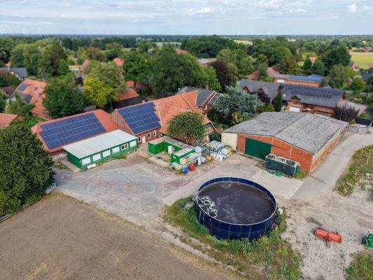 Luftbild Wohnhaus mit Hofladen