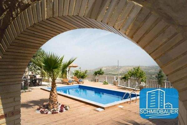 Kreta, Kamilari: Steinvilla mit Apartment und Blick auf den Kamilari-Hügel