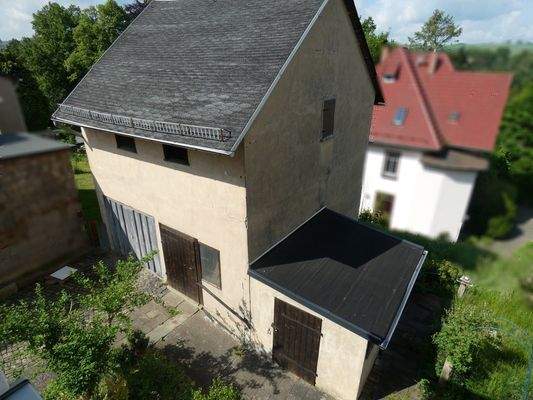 Ansicht Nebengebäude mit innenliegender Garage