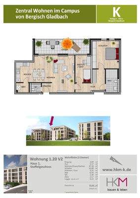 Grundriss mit Flächenangaben