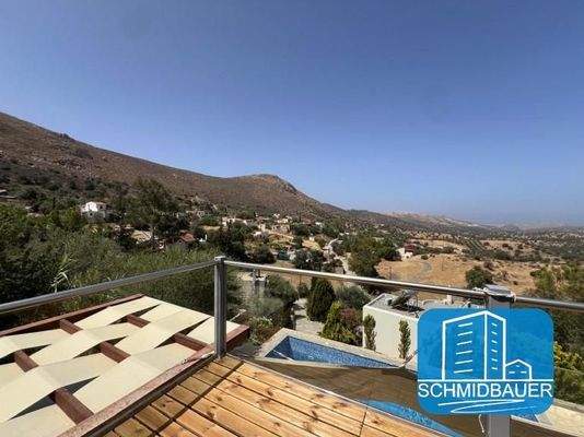 Kreta, Listaros: Modern gebaute Villa mit herrlichem Meerblick