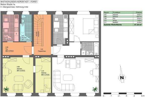 Metzer Straße 1a, 2. Obergeschoss, Wohnung links.j