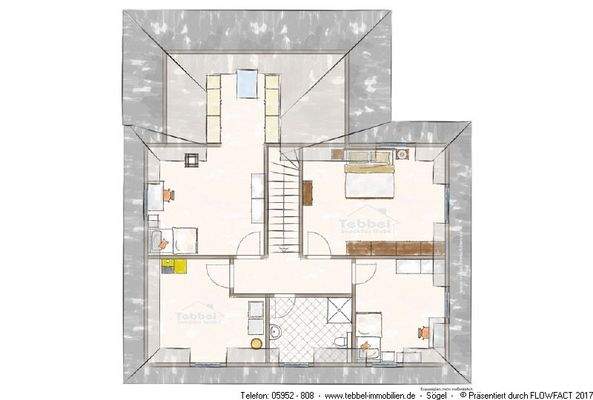 Dachgeschoss-Skizze - Exposéplan - Visualisierung