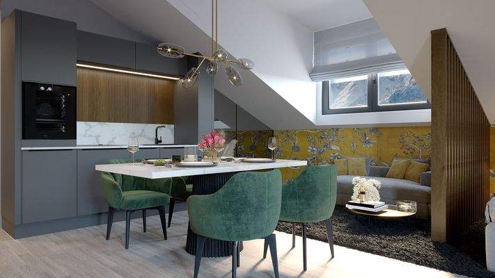 Beispieleinrichtung Wohnung 11: Küche und Essen