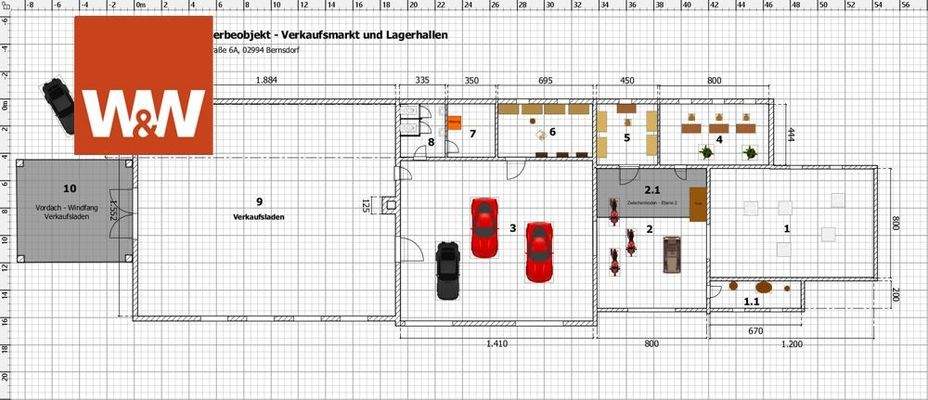 Grundtiss Halle und Laden