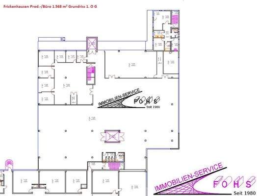 Prod.-Büro 1.568 m² 1.OG Grundriss