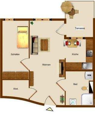 Raumaufteilung der Wohnung (Skizze)
