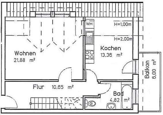 Grundriss Obergeschoss WE 7