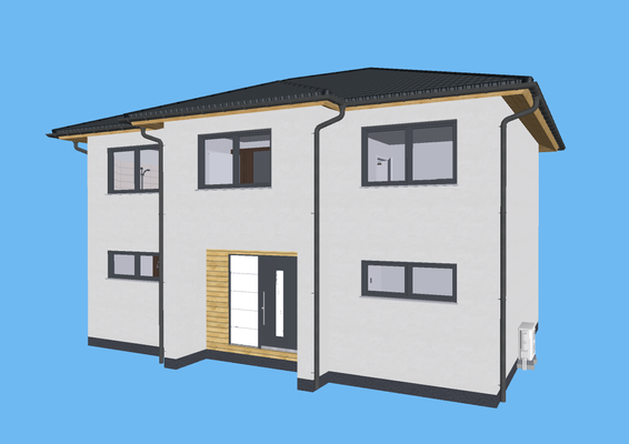 und einem überdachten Hauseingang