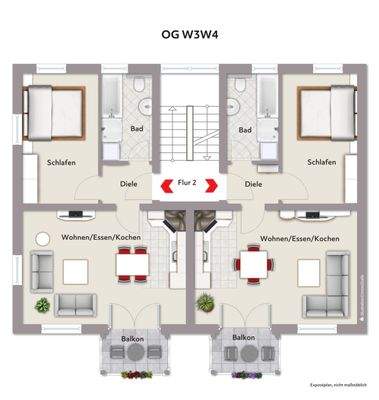 Grundriss Wohnung 3 u. 4