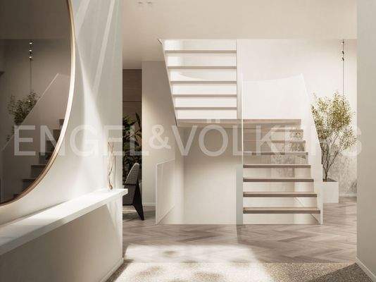 Visualisierung Flur + Treppenaufgang