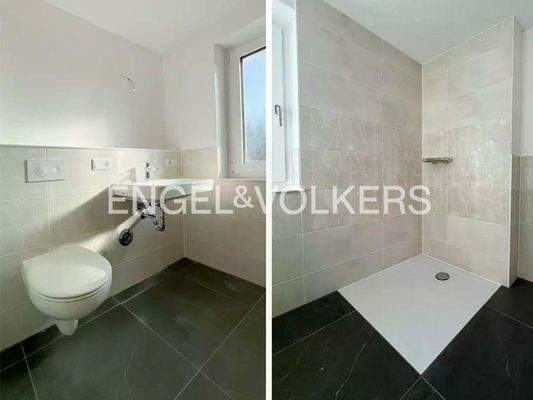 Badezimmer mit Dusche im UG