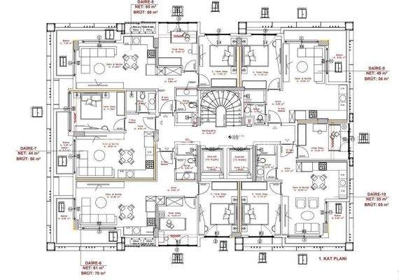 Apartments 3 Km from Cleopatra Beach in Alanya
