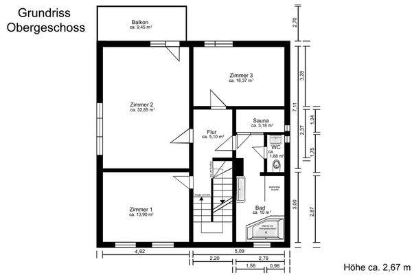 Grundriss Obergeschoss