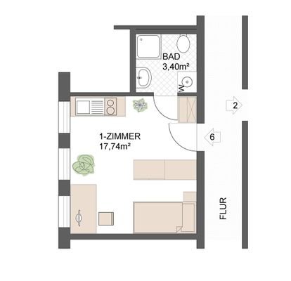 Grundrissplan Wohnung 6