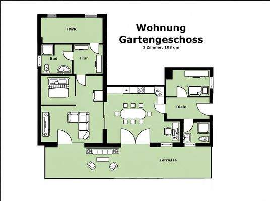 Planvariante Grundriss Gartengeschoss