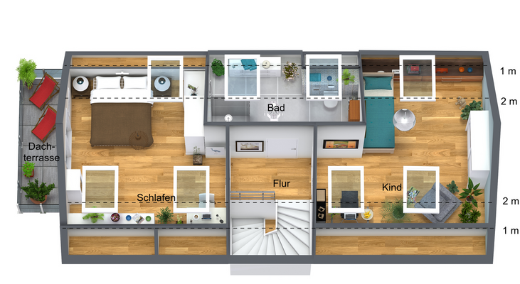  Grundriss 2.DG (in 3D)