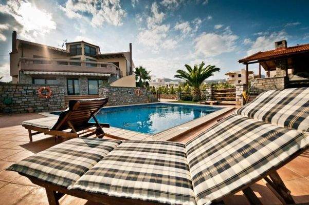 Kreta, Katsikia: Luxuriöse Villa mit Pool, Garten, Meerblick zu verkaufen