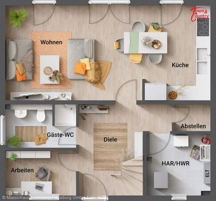 Grundriss EG offene Küche