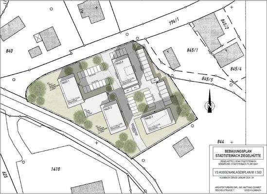 Möglicher Bebauungsplan Mehrfamilienhäuser