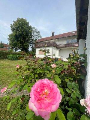 Blick vom Garten aufs Haus