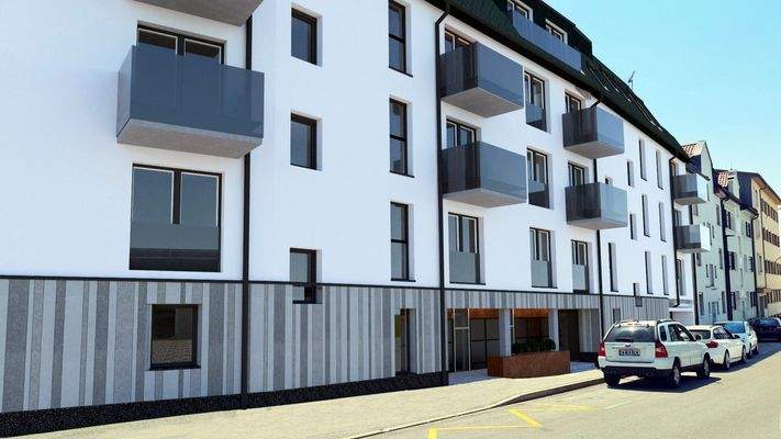 Visualisierte Ansicht Hauszugang, Wohnbauprojekt Pro2+ Kufstein