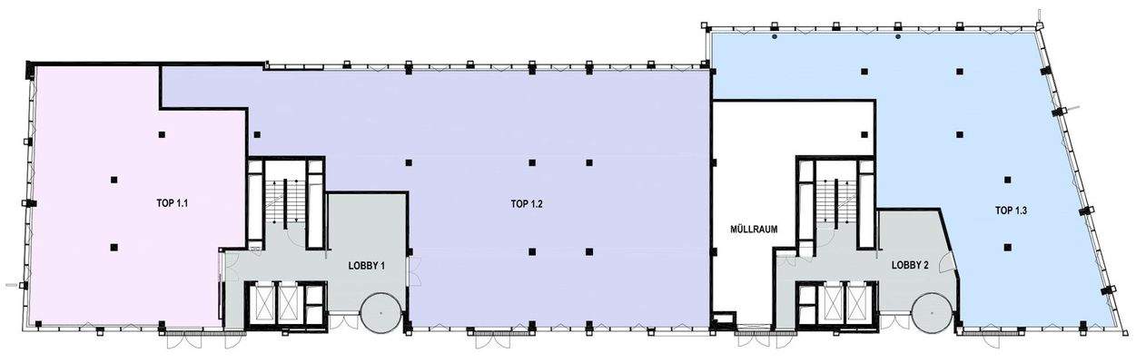 1.Obergeschoss Top 1.1 - 1.3