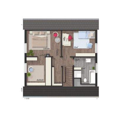 Grundriss mit Ankleide