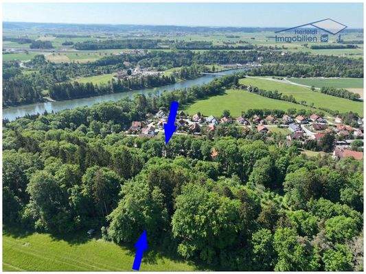 Ansicht von Oben mit Blick Richtung Lech