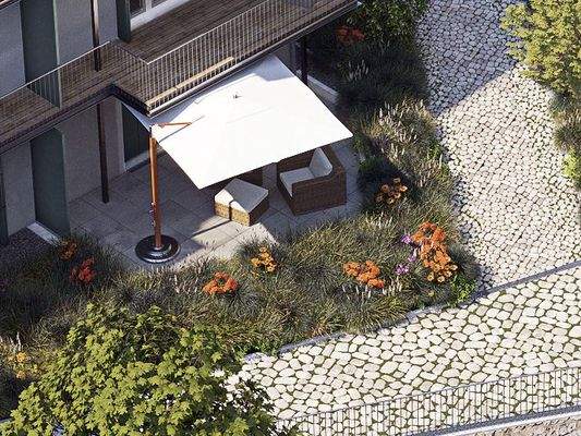 Südterrasse im Grünen und direkt am Kienbach