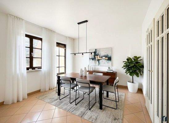 Esszimmer Einrichtungsbeispiel (KI generiert)