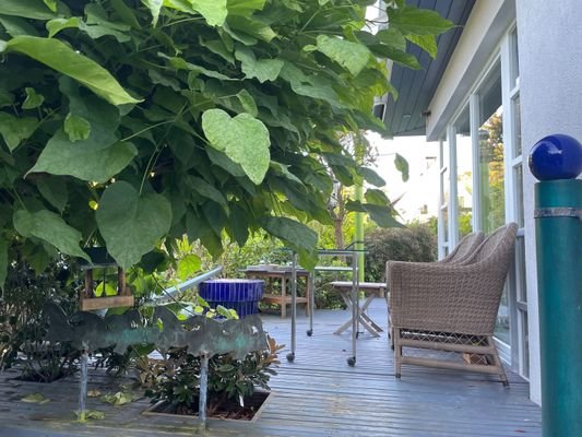 seitlicher Blick auf die Terrasse