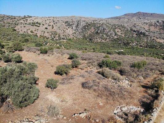 Kreta, Stilos: Baugrundstück mit Panoramablick auf Meer und Berge zu verkaufen