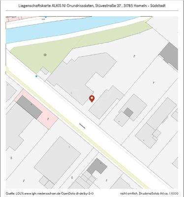 Liegenschaftskarte Skala 1:1000