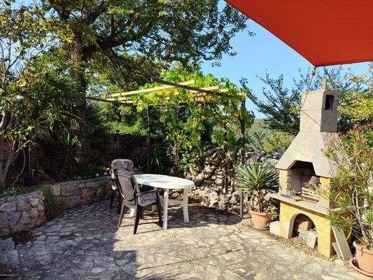 Eingebauter Grillkamin