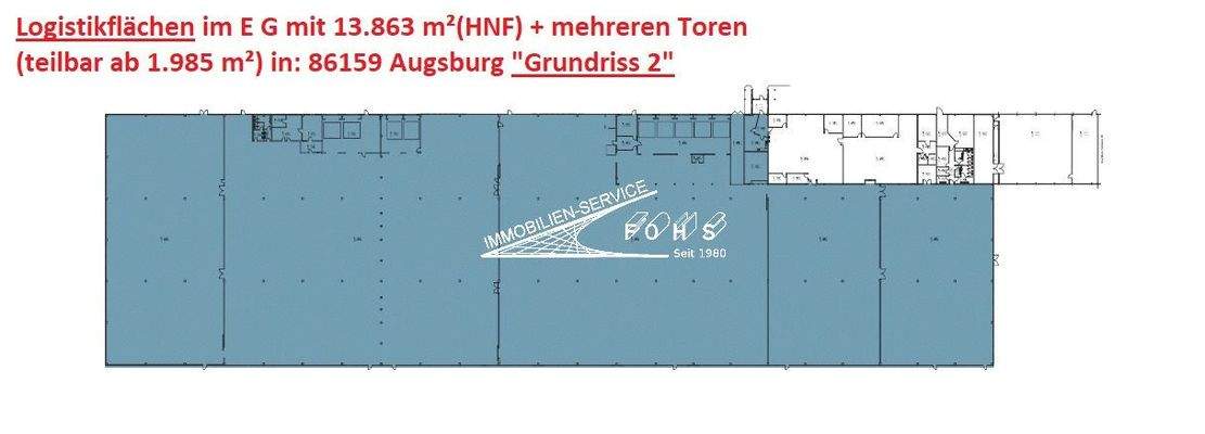 Augsb. Logistik 13.863 m²(HNF) Grundriss EG blau 