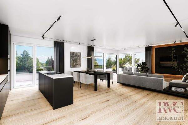 Architekturvisualisierung BV Wolfsgartenweg Interior PH_Living03-VAR