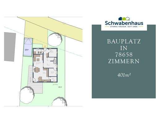 Bauplatz mit Grundriss