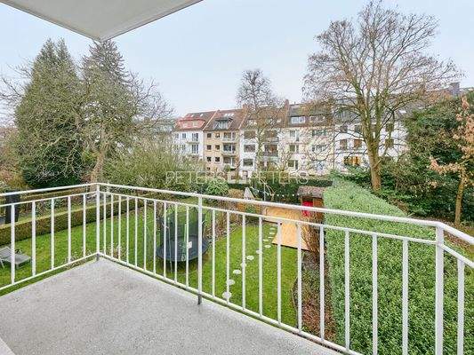 Balkon vom Schlafzimmer zum Garten