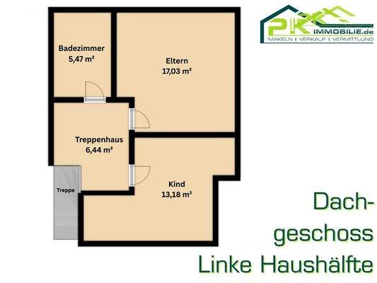 Grundriss Dachgschoss linke HH_
