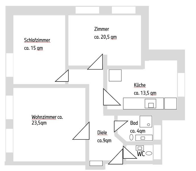 3 Zimmer Wohnung in München (Schwabing-West)