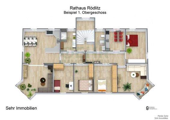 Beispiel 1. Obergeschoss - 3D