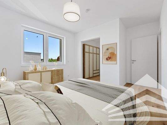 Musterfoto Schlafzimmer möbliert