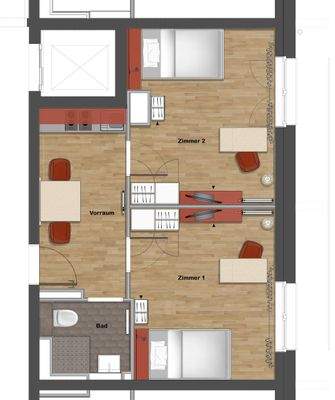 Appartement B1 Grundriss