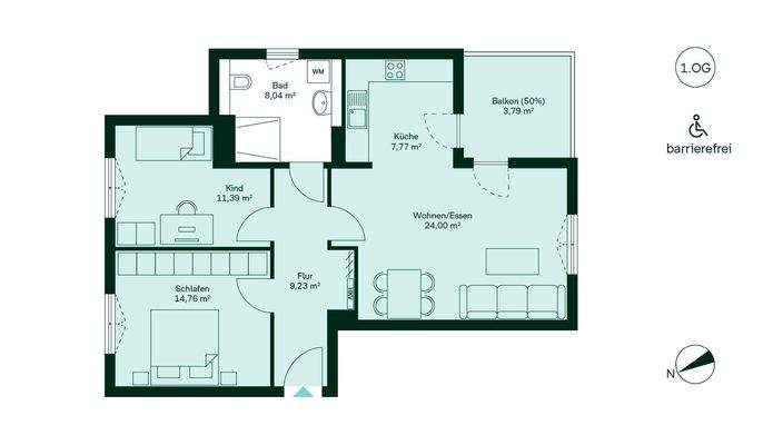 Grundriss der Eigentumswohnung WE010