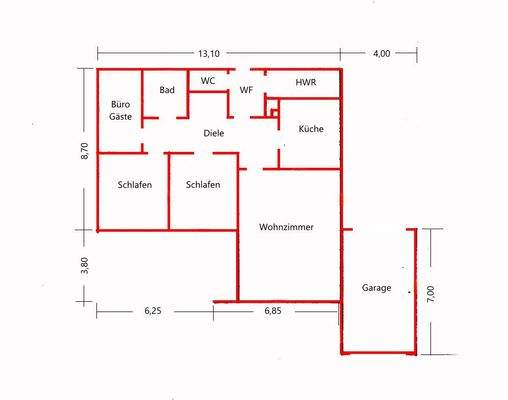 Grundriss-Skizze ohne Maße