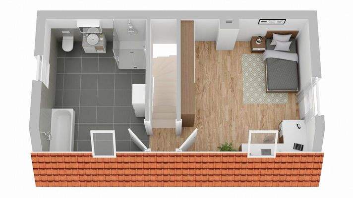 Grundriss Dachgeschoss (nicht maßstabsgetreu)